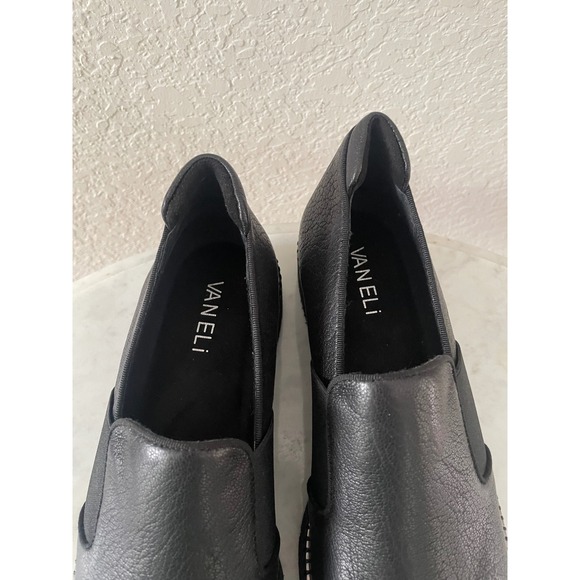 New VAN ELI Black Leather Platform Slip On Loafer Shoes Women's 8.5 N - Picture 6 of 8